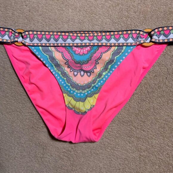 Victoria's Secret Med Neon Multicolor‎ Tribal BOHO Rings Bikini Swim Bottoms (I) - Picture 2 of 5